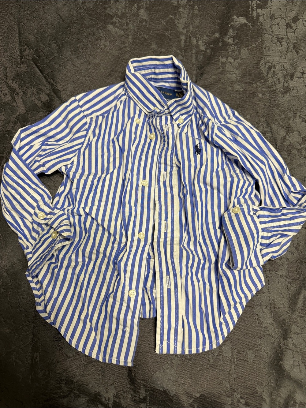Ralph Lauren Kids Blue & White Vertical Stripe Button-Down Shirt